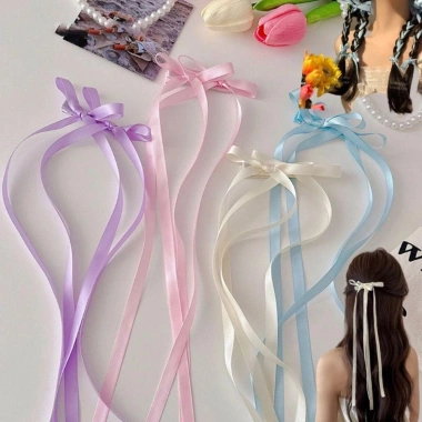 Ruy Băng Bobby Pin HYCEO Kẹp Tóc Nơ Ba Lê Chắc Chắn Satin Dễ Thương Thời Trang