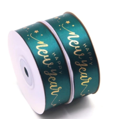 Ruy Băng Happy New Year 2cm - Cột Hộp Bánh, Trang Trí Giáng Sinh, Giỏ Quà Tết 1 cuộn Giá 55.000 10