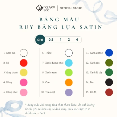 Ruy băng lụa 0.5cm 20m - Nhiều màu - Trang trí, gói quà, cột nơ, làm hoa - Giá 7.000đ 4