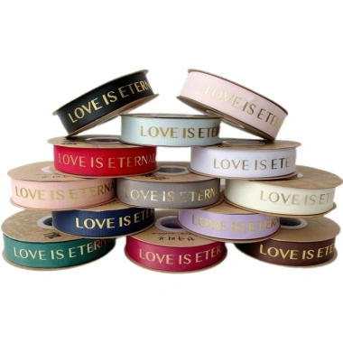 Ruy Băng Lụa 2,5CM Chữ Đồng Họa Love Is Eternal - Bó Hoa Đẹp Giá 28.000đ 3