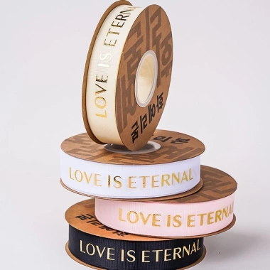 Ruy Băng Lụa 2,5CM Chữ Đồng Họa Love Is Eternal - Bó Hoa Đẹp Giá 28.000đ 4