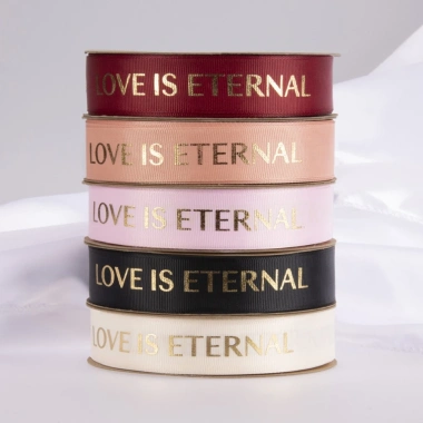 Ruy Băng Lụa 2,5CM Chữ Đồng Họa Love Is Eternal - Bó Hoa Đẹp Giá 28.000đ 9