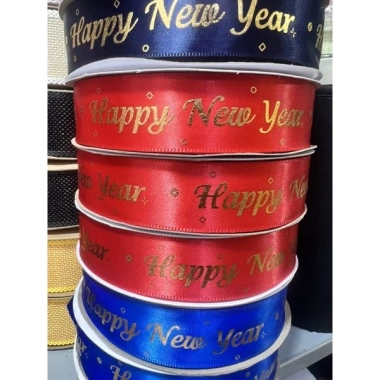 Ruy Băng Lụa In Chữ Happy New Year 2,5cm Cuộn To 45m Giá 40.000 Đẹp, Giá Rẻ, Trang Trí Năm Mới 4
