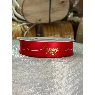 Ruy Băng Lụa Nhũ Happy 2.5cm - Dây Trang Trí Đẹp, Giá Ưu Đãi 31.000đ