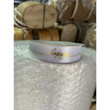 Ruy Băng Lụa Nhũ Happy 2.5cm - Dây Trang Trí Đẹp, Giá Ưu Đãi 31.000đ