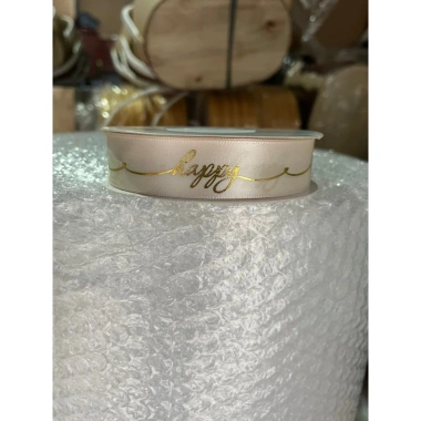 Ruy Băng Lụa Nhũ Happy 2.5cm - Dây Trang Trí Đẹp, Giá Ưu Đãi 31.000đ