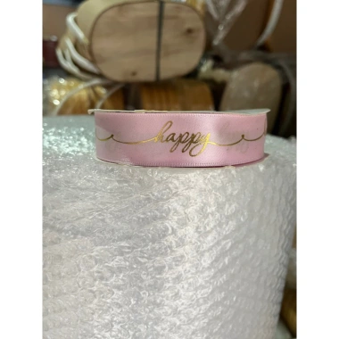 Ruy Băng Lụa Nhũ Happy 2.5cm - Dây Trang Trí Đẹp, Giá Ưu Đãi 31.000đ