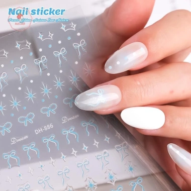 Ruy Băng Nơ Móng Tay AACAR Đa Năng DIY Tự Dính Chấm Bi Bốn Sao Phụ Kiện Nữ Bé Gái