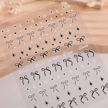 Ruy Băng Nơ Móng Tay AACAR Đa Năng DIY Tự Dính Chấm Bi Bốn Sao Phụ Kiện Nữ Bé Gái 4