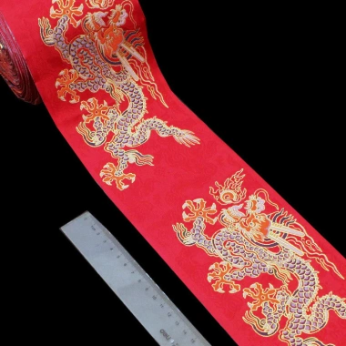 Ruy băng ren họa tiết rồng Hanfu cưới - Jacquard sang trọng, váy Trung Quốc