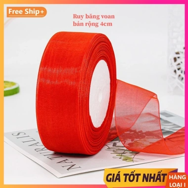 Ruy băng voan cao cấp 5m bản rộng 4cm - Lẻ, giá chỉ 15.000đ, chất liệu mượt nhẹ, phù hợp làm bánh, trang trí