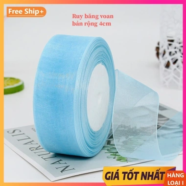 Ruy băng voan cao cấp 5m bản rộng 4cm - Lẻ, giá chỉ 15.000đ, chất liệu mượt nhẹ, phù hợp làm bánh, trang trí