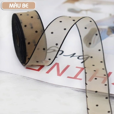 Ruy Băng Voan Chấm Bi Nhỏ Viền Đen 1m - Giá 15.990đ, Giảm 13.000đ, Trang Trí Tiệc Sang Trọng 12 Ruy Băng Voan Chấm Bi Nhỏ Viền Đen 1m - Giá 15.990đ, Giảm 13.000đ, Trang Trí Tiệc Sang Trọng 12