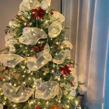 Ruy Băng Voan Lưới 10m 26cm Noel - Trang Trí Cây Thông Giáng Sinh Phuong Anh Giá 48k