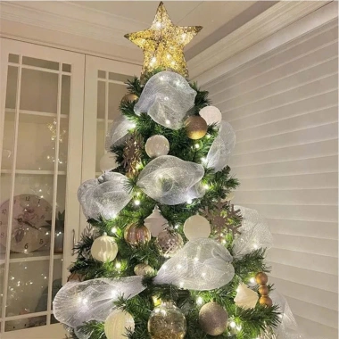 Ruy Băng Voan Lưới 10m 26cm Noel - Trang Trí Cây Thông Giáng Sinh Phuong Anh Giá 48k