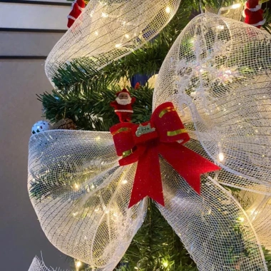 Ruy Băng Voan Lưới 10m 26cm Noel - Trang Trí Cây Thông Giáng Sinh Phuong Anh Giá 48k