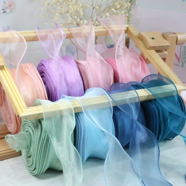 Ruy băng voan sóng không lõi 4cm x 9m - Trang trí bó hoa, hộp quà chỉ 14.5k