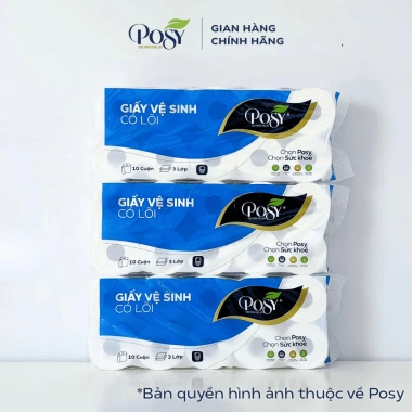 S6 COMBO NẮNG HẠ 3 Bịch GVS Posy 10 Cuộn 3 Lớp 1.6kg Giấy Mềm Tự Nhiên 202.000 VND