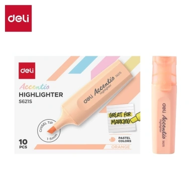 S621S Bút Highlight Deli 4 Màu Macaron Dạ Quang Pastel Mực Nhanh Khô Giá 14.900đ 6