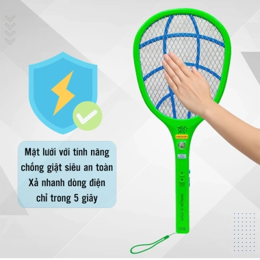 Sạc 1 lần dùng cả năm - Vợt muỗi pin Lithium 800mAh, bảo hành 12 tháng, giá chỉ 79.000₫