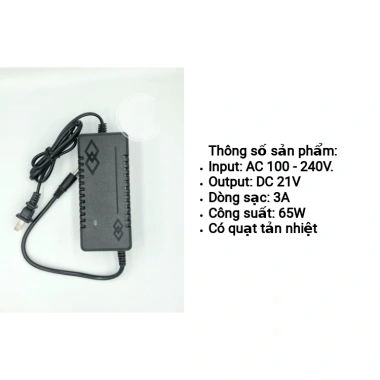 Sạc 5S 21V 3A có quạt, đèn báo đầy pin - Dành cho Pin Li-ion, nhanh an toàn 2