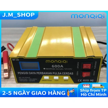 Sạc bình 12V 24V tự ngắt MONQIQI - 3‑200Ah cho xe máy & ô tô, giá ưu đãi 230k 2 Sạc bình 12V 24V tự ngắt MONQIQI - 3‑200Ah cho xe máy & ô tô, giá ưu đãi 230k 2