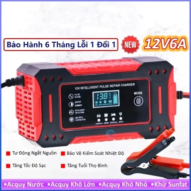 Sạc Bình Ắc Quy 12V6A MONQIQI 4-100Ah Tự Ngắt, Khử Sulfat, Bảo Dưỡng Xe Ô Tô Xe Máy - 187k 2 Sạc Bình Ắc Quy 12V6A MONQIQI 4-100Ah Tự Ngắt, Khử Sulfat, Bảo Dưỡng Xe Ô Tô Xe Máy - 187k 2