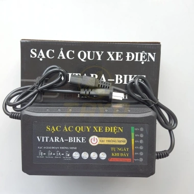Sạc bình ắc quy xe đạp điện VITARA-BIKE 48V/60V 12-20AH tự ngắt, chống phồng - 115k