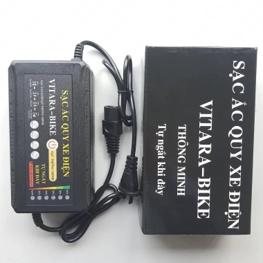 Sạc bình ắc quy xe đạp điện VITARA-BIKE 48V/60V 12-20AH tự ngắt, chống phồng - 115k 6