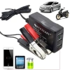 Sạc điện thoại 3 cổng USB chân kẹp bình ắc quy ô tô, xe máy - Đa năng 12V/24V/5V, giảm 22%