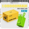 Sạc Dự Phòng 100.000mAh PD 20W Nhanh 4 Cáp, LED Hiển Thị % Pin - 299k