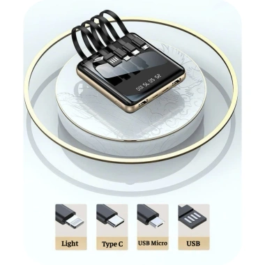 Sạc dự phòng 10.000mAh dung lượng lớn kèm 4 dây sạc nhanh, giá chỉ 259.000 VND
