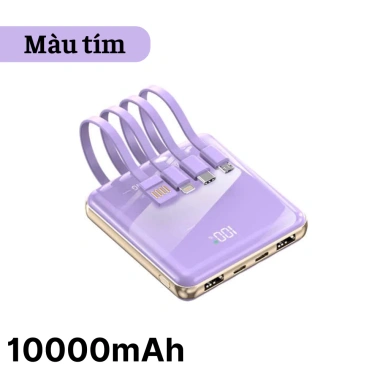 Sạc dự phòng 10.000mAh dung lượng lớn kèm 4 dây sạc nhanh, giá chỉ 259.000 VND 10 Sạc dự phòng 10.000mAh dung lượng lớn kèm 4 dây sạc nhanh, giá chỉ 259.000 VND 10