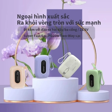 Sạc dự phòng 10.000mAh PD 22.5W dual port Type-C IP2, tương thích iPhone 15/14/13, Samsung - Giá 360.000₫