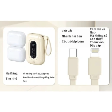 Sạc dự phòng 10.000mAh PD 22.5W dual port Type-C IP2, tương thích iPhone 15/14/13, Samsung - Giá 360.000₫