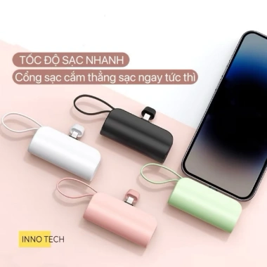 Sạc Dự Phòng 2 Cổng PD 15W – Sạc Nhanh Type‑C & USB, Tương Thích Điện Thoại, Giá Đỡ Tích Hợp