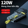 Sạc dự phòng 20.000-30.000mAh trong suốt, sạc nhanh PD120W/20W, 4 dây tích hợp + LED, giá 329k 2