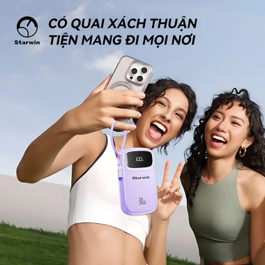 Sạc dự phòng 20.000mAh STARWIN 22.5W 2 cổng iPhone 13-15, Samsung, Huawei - 279.000 VND