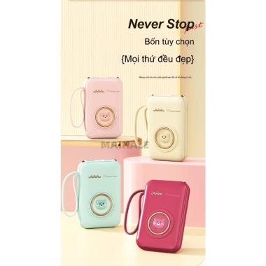 Sạc Dự Phòng 20.000mAh Thiết Kế Nhỏ Gọn, Sạc Nhanh, 3 Dây - Giá 110.000 VND