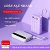 Sạc dự phòng 20.000mAh tích hợp 4 cáp sạc nhanh, LED hiển thị dung lượng, hỗ trợ đa thiết bị - Giá chỉ 259k 4