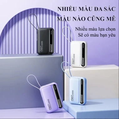 Sạc dự phòng 20.000mAh tích hợp 4 cáp sạc nhanh, LED hiển thị dung lượng, hỗ trợ đa thiết bị - Giá chỉ 259k 8