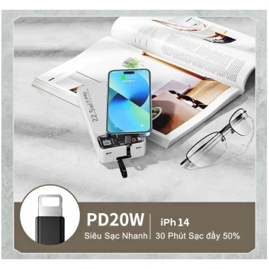Sạc dự phòng 30.000mAh 100W nhanh, dung lượng lớn, có dây kèm - Giá 235.000₫