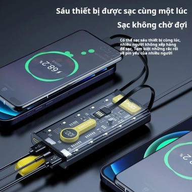 Sạc dự phòng 30.000mAh 120W sạc nhanh, tích hợp 4 dây, đèn LED & màn hình hiển thị dung lượng - Giá 329.000 VND 7 Sạc dự phòng 30.000mAh 120W sạc nhanh, tích hợp 4 dây, đèn LED & màn hình hiển thị dung lượng - Giá 329.000 VND 7