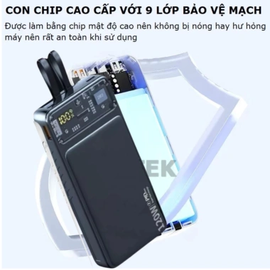 Sạc Dự Phòng 30.000mAh PD 100W - Sạc Nhanh 20W, Có Dây, Màn LED Hiển Thị Pin, Giá 379.000 VND