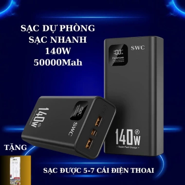 Sạc Dự Phòng 50.000mAh 140W Nhanh – Tương Thích Tất Cả Điện Thoại, Giá Ưu Đãi 590k