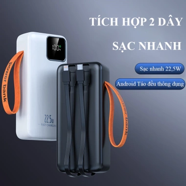 Sạc Dự Phòng 50.000mAh 22.5W PD/QC Sạc Nhanh, Đèn LED, Tương Thích Nhiều Thiết Bị
