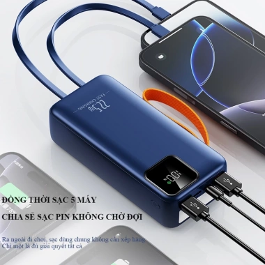 Sạc Dự Phòng 50.000mAh 22.5W PD/QC Sạc Nhanh, Đèn LED, Tương Thích Nhiều Thiết Bị