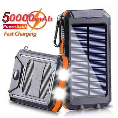 Sạc Dự Phòng 50.000mAh Năng Lượng Mặt Trời, Chống Thấm, Đèn LED - 259.000 VND