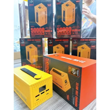 Sạc Dự Phòng 50.000mAh Thùng Container - Sạc Nhanh 22.5W, Đèn LED, Giá 570k Tshop