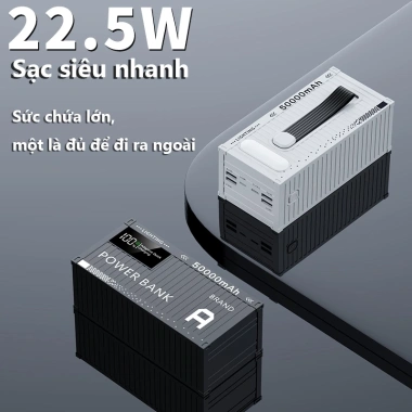 Sạc dự phòng Container 60.000mAh 66W - Sạc nhanh, pin chính hãng, giảm 20% 4 Sạc dự phòng Container 60.000mAh 66W - Sạc nhanh, pin chính hãng, giảm 20% 4